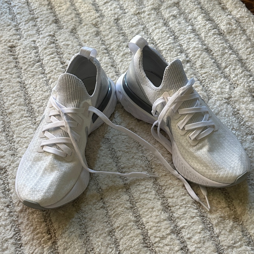 Never worn Nike White React Infinity Run Flyknit Athletic Shoes